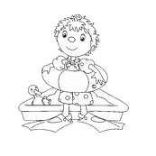 coloriage oui oui en tenue de bain